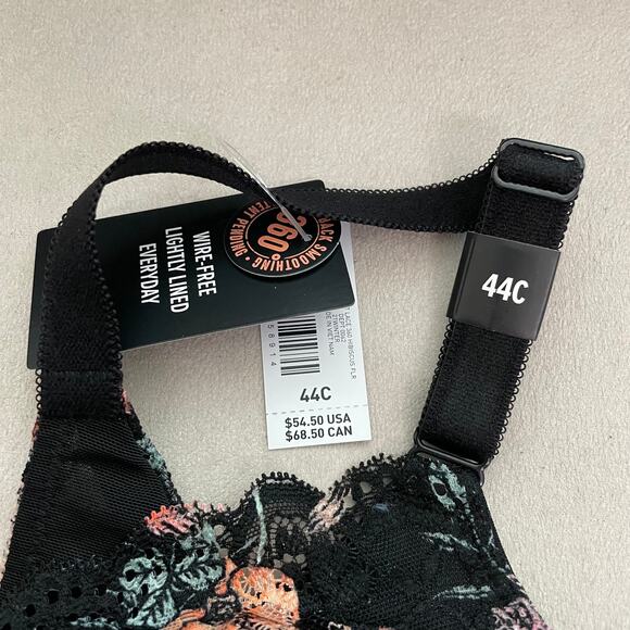 Torrid NWT Lightly Lined Everyday Wire-Free Bra Floral 360° Back Smoothing 44C - Picture 8 of 11
